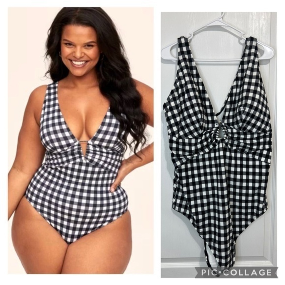 Adore me Andria Contour Checkered One Piece Swimsuit Plus size 4X